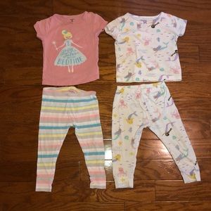 Carters Girls PJs 18M Lot of  2
